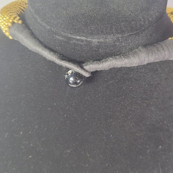 Handmade Elegant Sophisticated Formal Gold Beaded Statement Formal Necklace - Picture 3 of 3